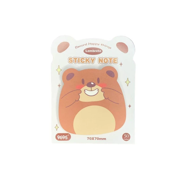 Bloco Adesivo Kawaii Fofo Urso Sorriso