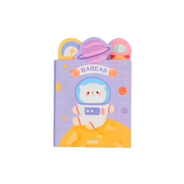 Bloco Adesivo Kawaii Livrinho Dorável Roxo