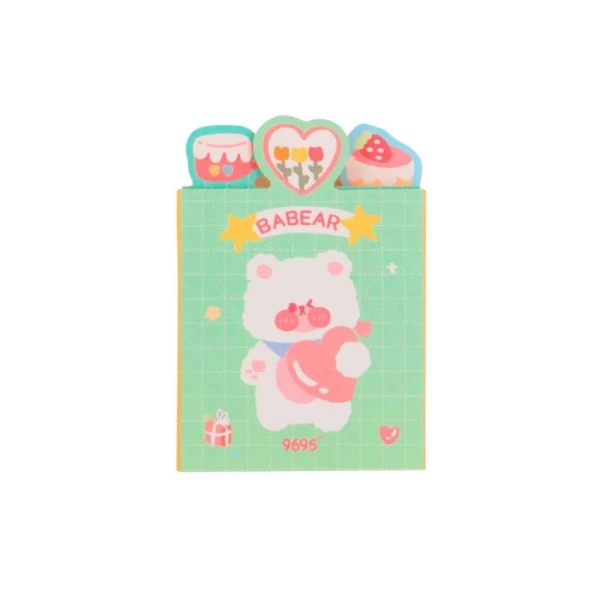 Bloco Adesivo Kawaii Livrinho Dorável Verde