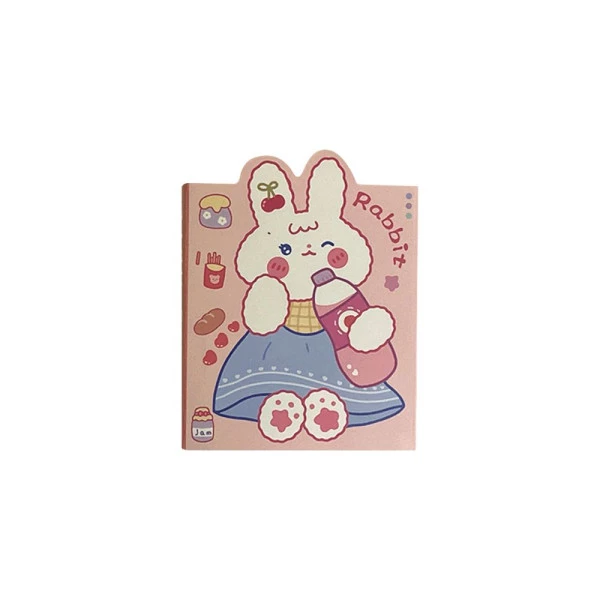 Bloco Adesivo Livrinho Dobrável Kawaii Coelho