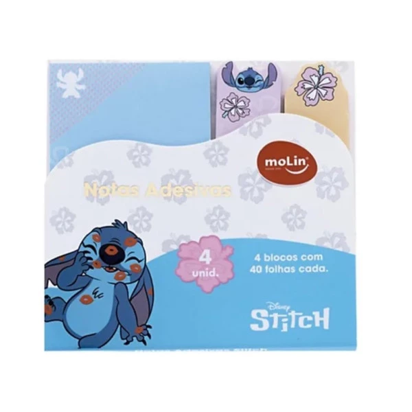 Bloco de Notas Adesivas Stitch Molin 160 Folhas