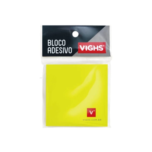 Bloco Adesivo Vighs Amarelo Neon 76x76
