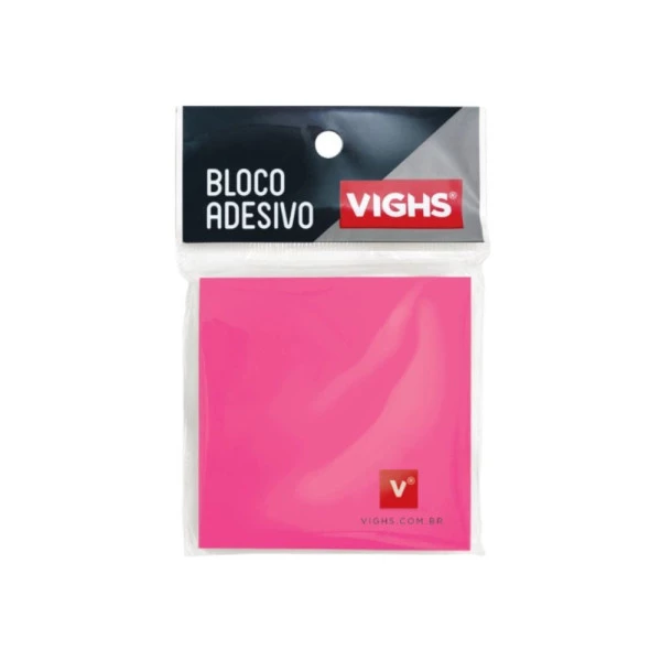 Bloco Adesivo Vighs Rosa Neon 76x76