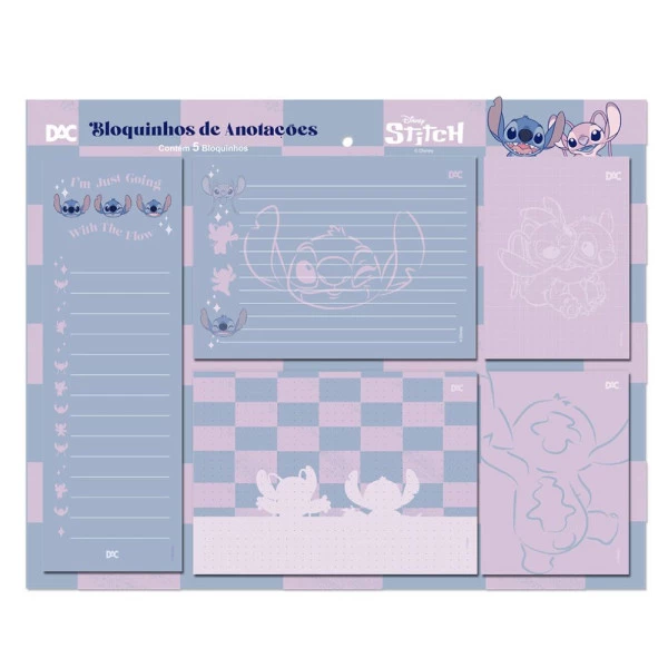 Bloco De Anotações Stitch DAC C/5 Modelos