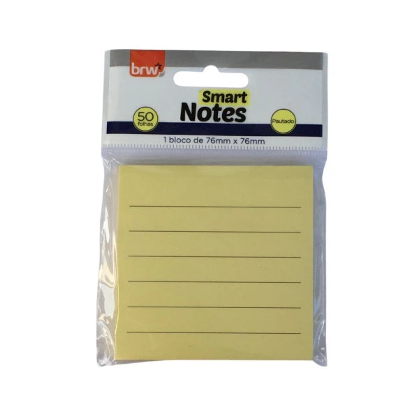 Post It Amarelo Pastel Pautado BRW c/ 50 FLS