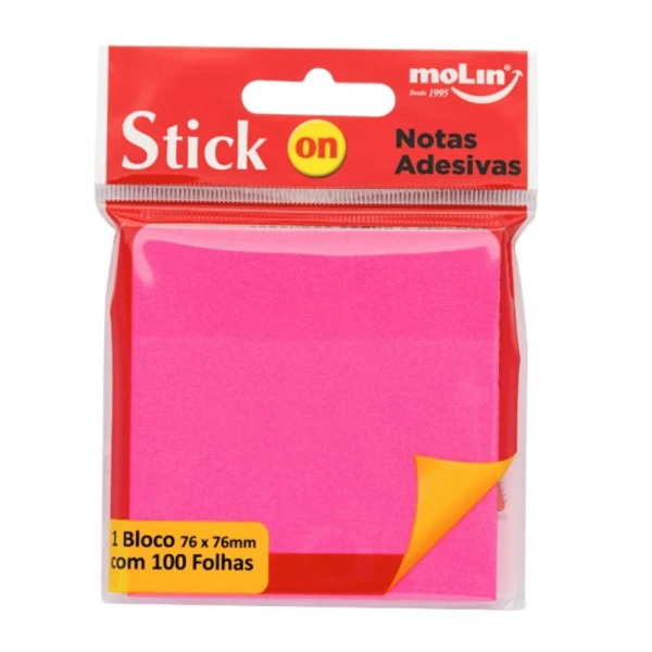 Bloco Adesivo Magenta Neon Molin- 100F