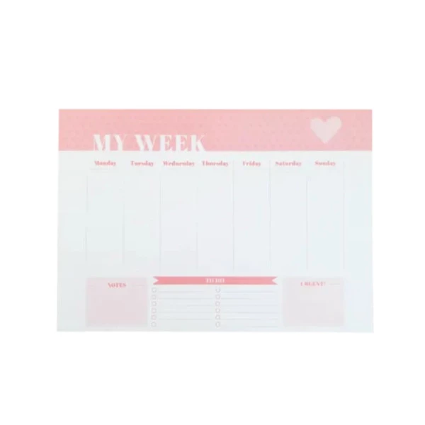 Planner Semanal Bloco A4 Pink Stone c/ 40 Folhas