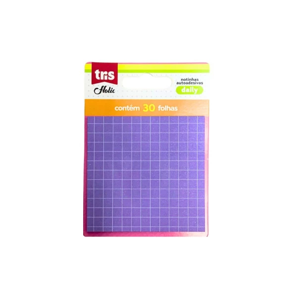 Bloco Adesivo Daily Quadriculado Roxo Tris Holic