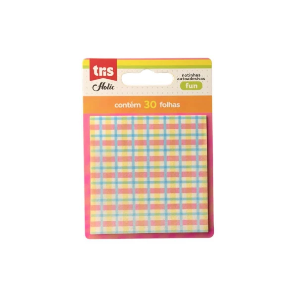 Bloco Adesivo Tris Holic Fun Quadriculado Amarelo e Azul