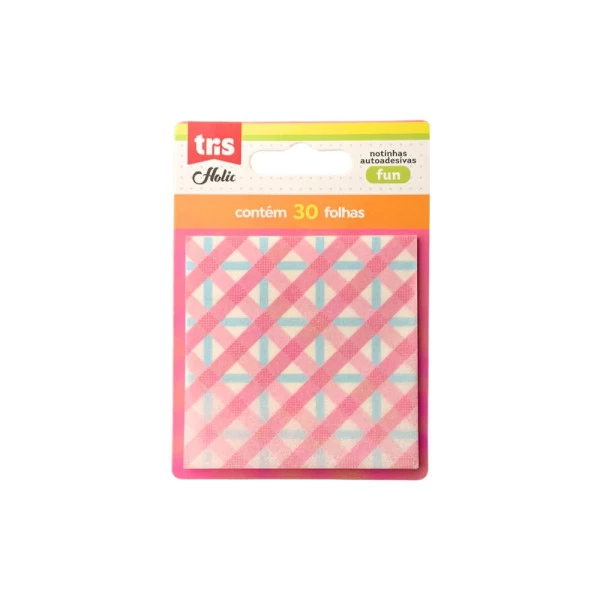 Bloco Adesivo Tris Holic Fun Rosa e Azul