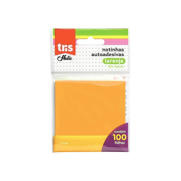 Bloco Adesivo Tris Holic Laranja 100F 76mmx76mm