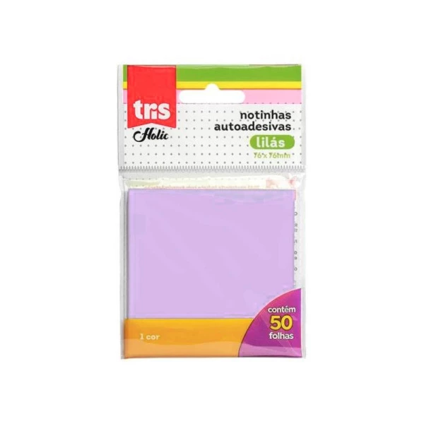 Bloco Adesivo Tris Holic Lilás C/50 F 76mmx76mm