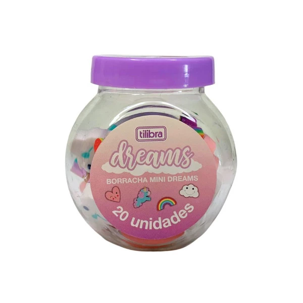 Borracha Escolar Tilibra Mini Dreams Pote 20Un