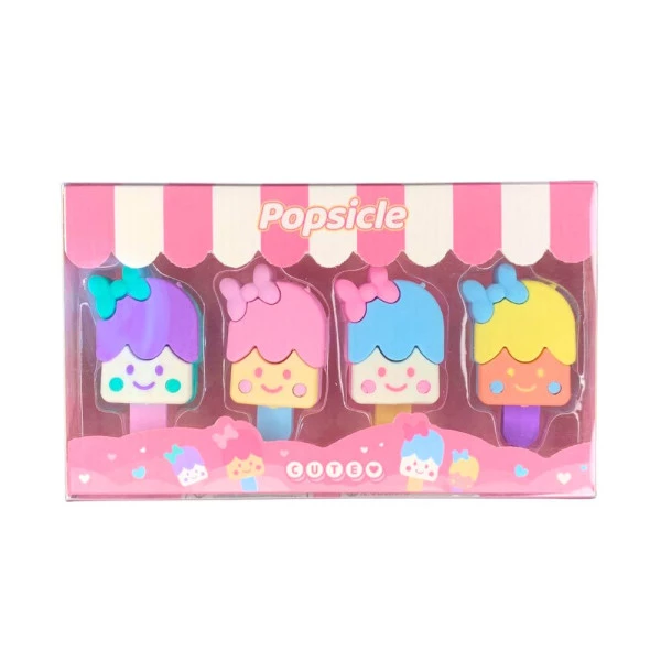 Borracha Kawaii Mini Picolé Popsicle C/4 Un