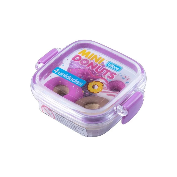 Borracha Mini Lancheira Donuts Tilibra C/4