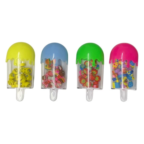 Borracha Escolar Mini Sorvete C/25 Un
