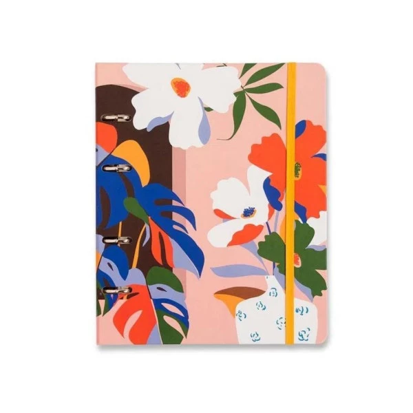 Caderno Argolado Cicero Criativo Pólen Pautado Janelas Rosa 17x24