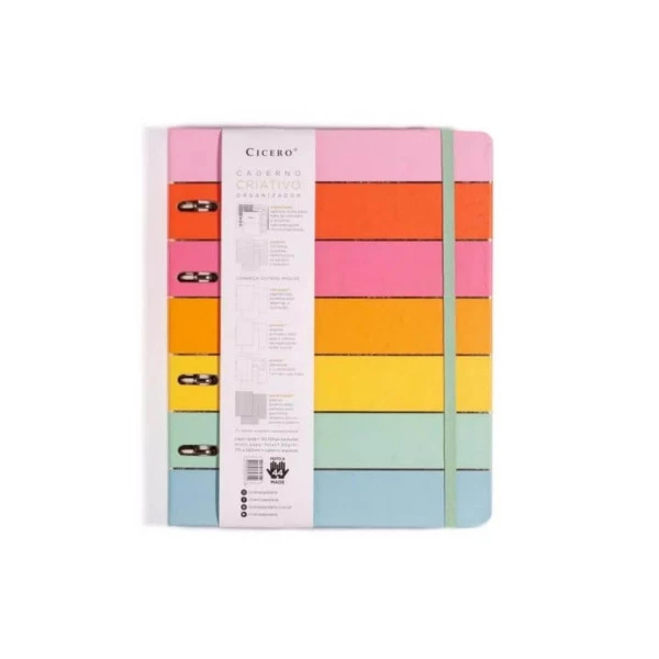 Caderno Argolado Criativo Cicero Todas Juntas Pautado 17X24 - Arco-Iris