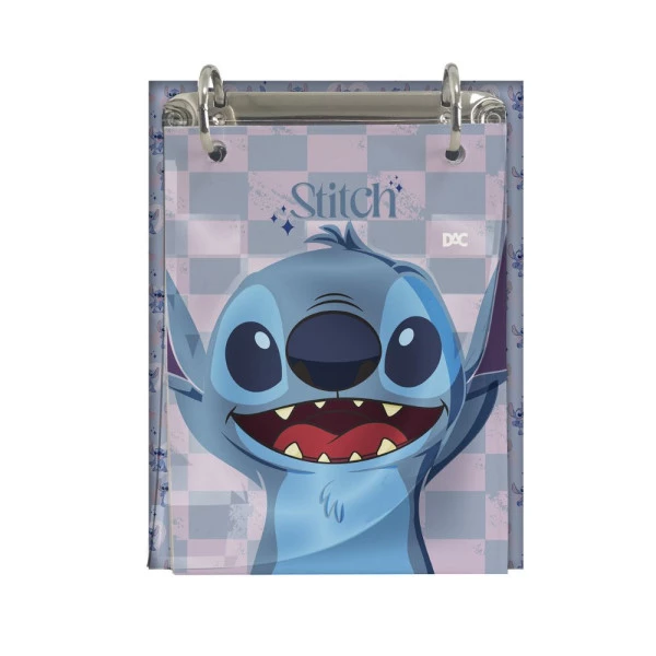 Mini Caderno Argolado Porta Fichas Stitch DAC