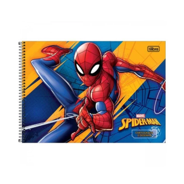 Caderno Cartografia E Desenho Homem Aranha Tilibra 80F Amarelo