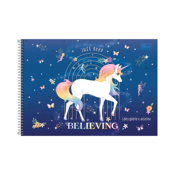 Caderno Cartografia E Desenho Tilibra Blink Unicórnio Believing