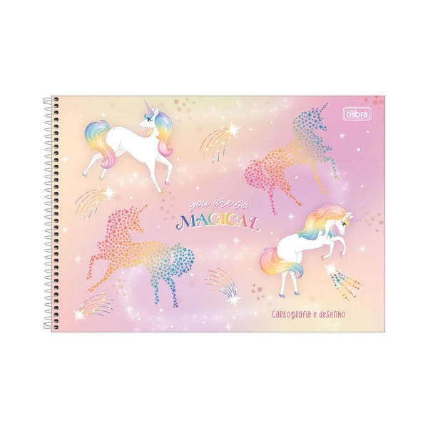 Caderno Cartografia E Desenho Tilibra Blink Unicórnio Magical