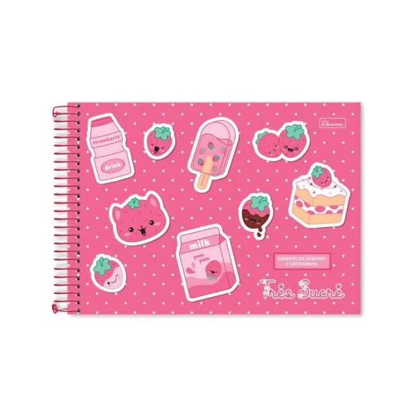 Caderno Cartografia E Desenho Trés Sucre Cadersil Milk