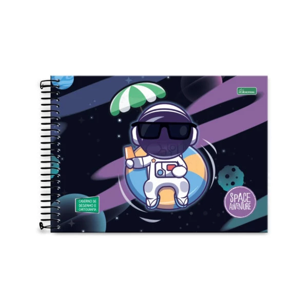 Caderno Cartografia E Desenho Space Adventure Cadersil 80F Bola