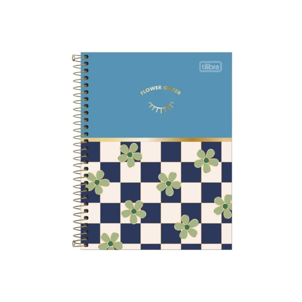 Caderno Colegial 1 Matéria 80 Folhas Check Pop Azul