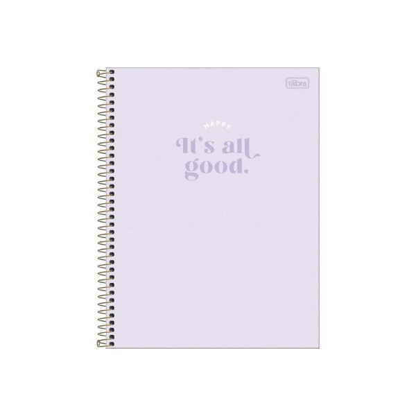 Caderno Colegial 1 Matéria 80 Folhas Happy 90g Roxo