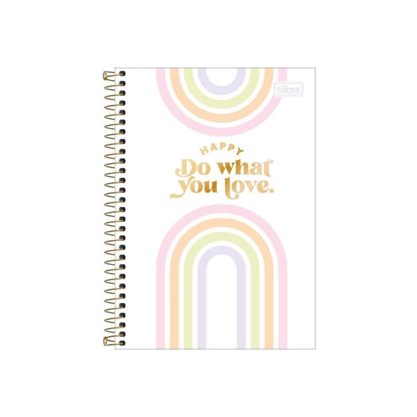 Caderno Colegial 1 Matéria 80 Folhas Happy Colors Tilibra