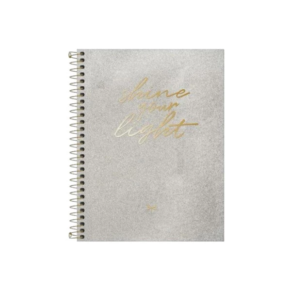 Caderno Colegial 1 Matéria 80 Folhas Tilibra Cambridge Shine Prata