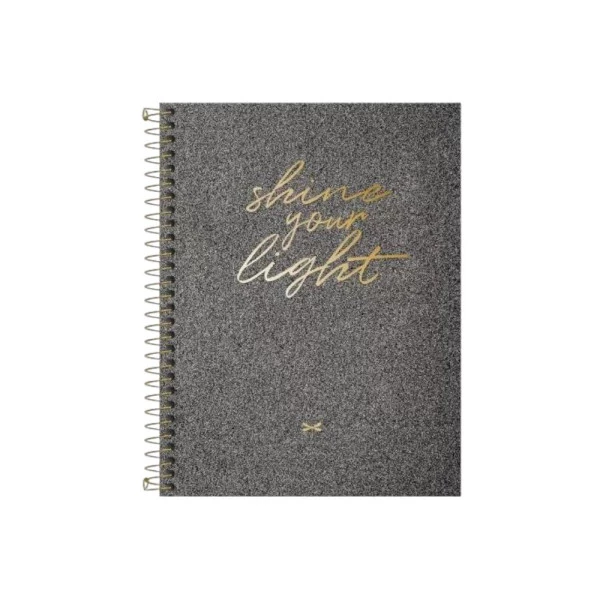 Caderno Colegial 1 Matéria 80 Folhas Tilibra Cambridge Shine Preto