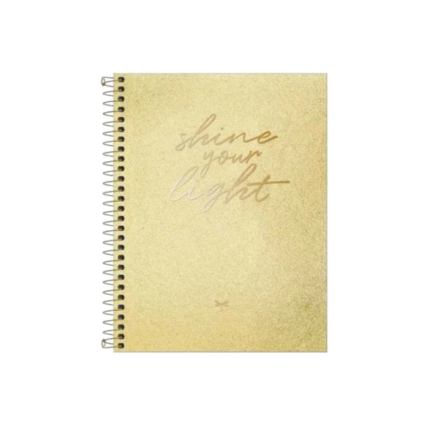 Caderno Colegial 1 Matéria 80 Folhas Tilibra Cambridge Shine Dourado