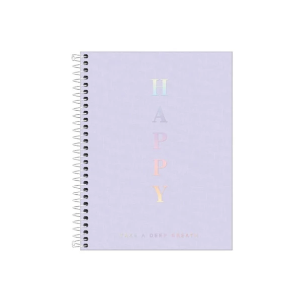 Caderno Colegial 1 Matéria 80 Folhas Tilibra Happy Capa Flexível Lilás