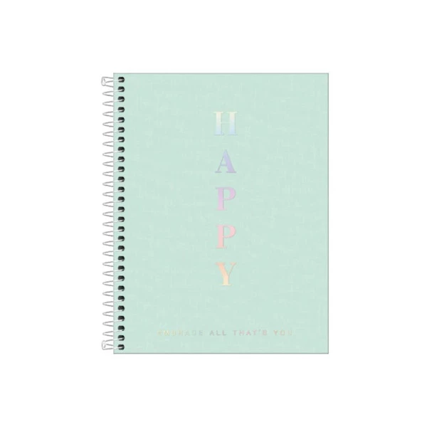Caderno Colegial 1 Matéria 80 Folhas Tilibra Happy Capa Flexível Verde