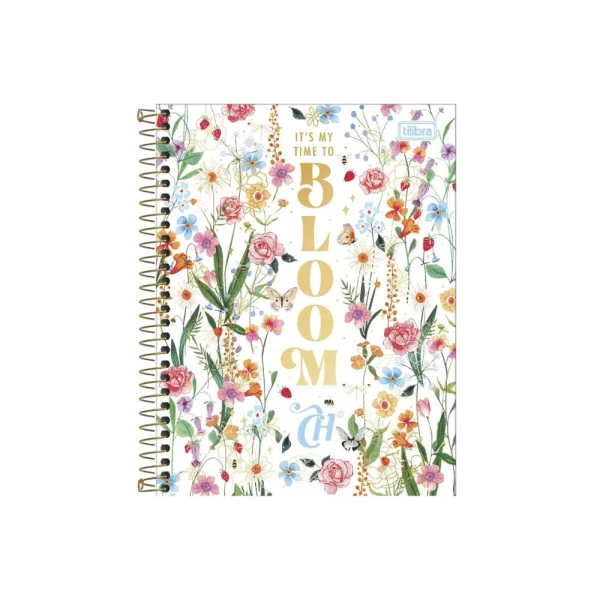 Caderno Colegial 1 Matéria 80F Capricho Bloom Tilibra