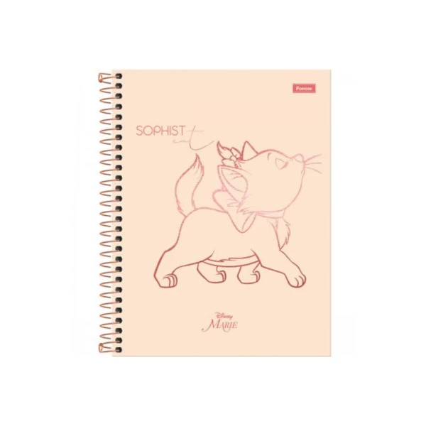 Caderno Colegial 1 Matérias Marie Disney Foroni SophistCat