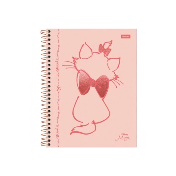 Caderno Colegial 1 Matérias Marie Disney Foroni Lacinho