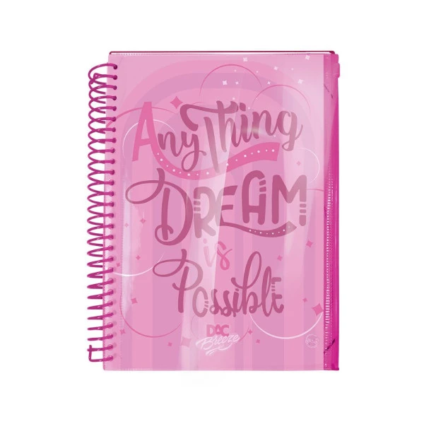Caderno Colegial 10 Matérias Breeze Rosa DAC