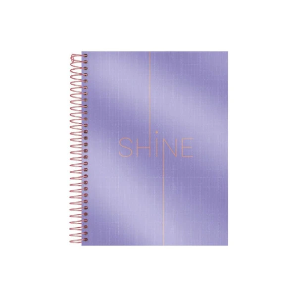 Caderno Colegial 10 Matérias Shine Foroni Roxo