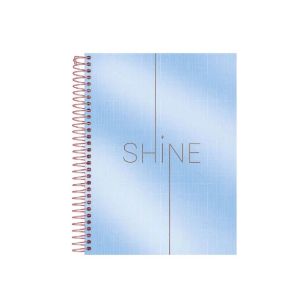 Caderno Colegial 10 Matérias Shine Foroni Azul