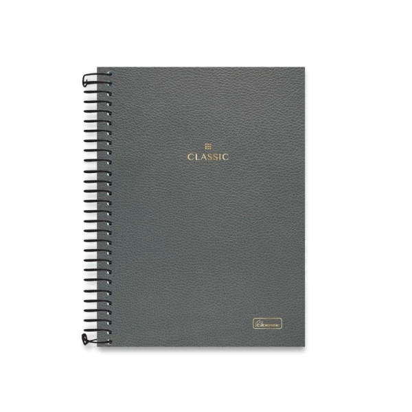 Caderno Colegial Com Planejamento Mensal Classic Cadersil Chumbo