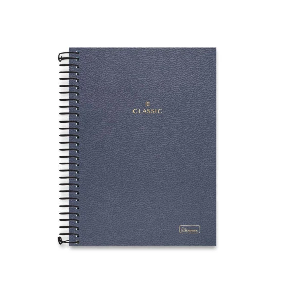 Caderno Colegial Com Planejamento Mensal Classic Cadersil Azul