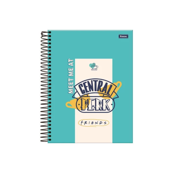 Caderno Colegial Friends 1 Matéria 80F Foroni Turquesa