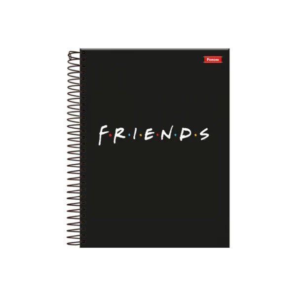 Caderno Colegial Friends 10 Matérias Foroni Preto