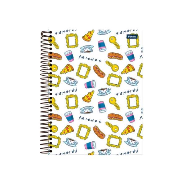 Caderno Colegial Friends 10 Matérias Foroni Branco