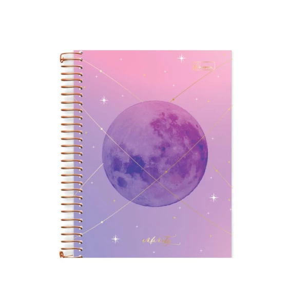 Caderno Colegial 15 Matérias Infinity Cadersil Roxo