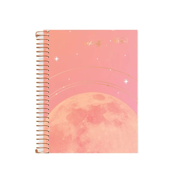 Caderno Colegial 15 Matérias Infinity Cadersil Laranja
