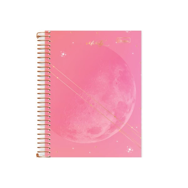 Caderno Colegial 15 Matérias Infinity Cadersil Rosa